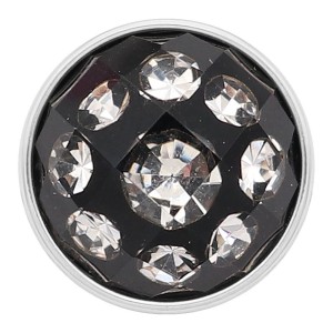 20MM  design snap Silver Plated with white Rhinestone KC2222