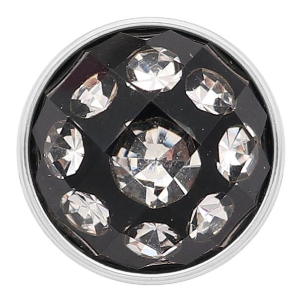 20MM  design snap Silver Plated with white Rhinestone KC2222