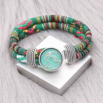 20MM green design snap Silver Plated with  thread and Pearl KC2215