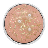 20MM orange design snap Silver Plated with  thread and Pearl KC2214