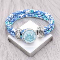 20MM design snap Silver Plated blue Thread KC2221