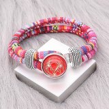 20MM red design snap Silver Plated with thread and Pearl KC2216