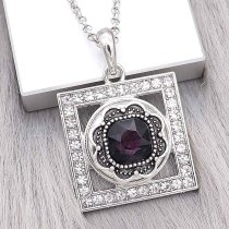 snap sliver Pendant with Rhinestone fit 20MM snaps style jewelry KC0499
