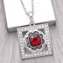 20MM design snap Silver Plated with red Rhinestone charms KC9381 snaps jewerly