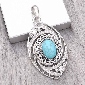 snap sliver Pendant with Rhinestone fit 20MM snaps style jewelry KD0304