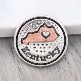 20MM State snap Silver charms 0005