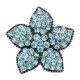 20MM Starfish snap Silver Plated with blue Rhinestone charms KC9416 
