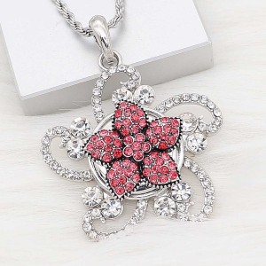 20MM Starfish snap Silver Plated with red Rhinestone charms KC9418 