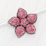 20MM Starfish snap Silver Plated with red Rhinestone charms KC9418 