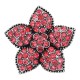 20MM Starfish snap Silver Plated with red Rhinestone charms KC9418 