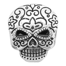 20MM skull snap sliver Plated KC6605 snaps jewelry