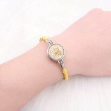 Yellow Leather Snap bracelets KC0541 fit 20mm snaps chunks 1 button