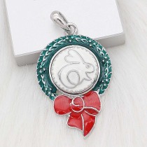 20MM Little rabbit snap sliver Plated with white enamel KC6613snaps jewelry