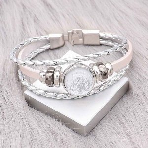 Silver  Leather Snap bracelets KC0531  fit 20mm snaps chunks 1 button