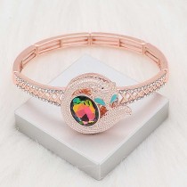 20MM The fox snap sliver Plated with Colorful rhinestones KC6607 snaps jewelry