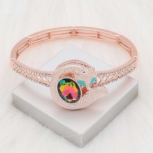 20MM The fox snap sliver Plated with Colorful rhinestones KC6607 snaps jewelry