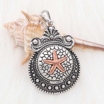 20MM Starfish  snap rose-gold Plated KC6623 snaps jewelry
