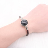 Brown Leather Snap bracelets KC0535  fit 20mm snaps chunks 1 button