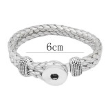 Silver  Leather Snap bracelets KC0546  fit 20mm snaps chunks 1 button