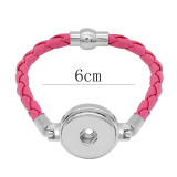 Rose  Leather Snap bracelets KC0533  fit 20mm snaps chunks 1 button