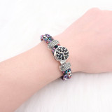 Multicolour purple leather Snap bracelets KC0554 fit 20mm snaps chunks 1 button