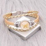 Gold  Leather Snap bracelets KC0532  fit 20mm snaps chunks 1 button