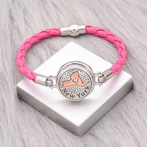 Rose  Leather Snap bracelets KC0533  fit 20mm snaps chunks 1 button