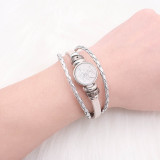 Silver  Leather Snap bracelets KC0531  fit 20mm snaps chunks 1 button