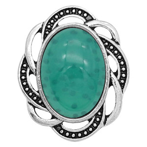 20MM design snap sliver Plated with green resin KC6629 snaps jewelry
