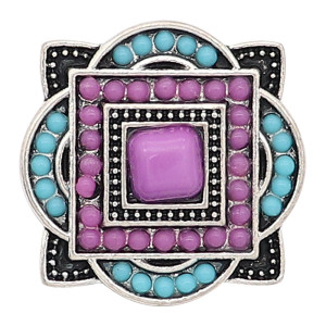 20MM design snap sliver Plated with Multicolor beads KC6643 snaps jewelry