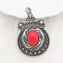 20MM design snap sliver Plated with red resin KC6630 snaps jewelry
