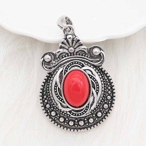 20MM design snap sliver Plated with red resin KC6630 snaps jewelry