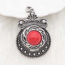 20MM design snap sliver Plated with Red resin KC6637 snaps jewelry