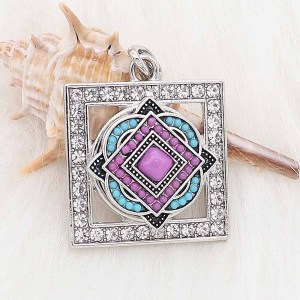 20MM design snap sliver Plated with Multicolor beads KC6643 snaps jewelry