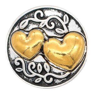 20MM Love snap gold Plated KC6681 snaps jewelry