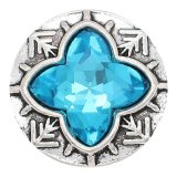 20MM snap sliver Plated with blue rhinestones  KC6684 snaps jewelry