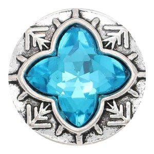 20MM snap sliver Plated with blue rhinestones  KC6684 snaps jewelry