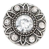 20MM snap sliver Plated with white rhinestones  KC6683 snaps jewelry