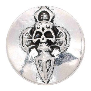20MM skull snap sliver Plated KC6676 snaps jewelry