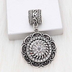 20MM snap sliver Plated with white rhinestones  KC6647 snaps jewelry