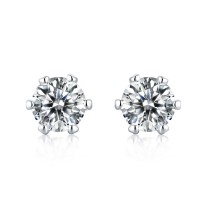 0.5 - 1CT DEF VVS 5mm Moissanite Rain and snow earrings  Sterling Silver Snow Stud Earring Platinum plating 2pcs/pair   earrings for women