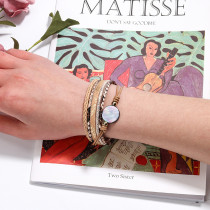 Fashion magnet buckle woven bracelet pendant Python pattern colorful shell women's Bracelet