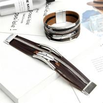 Leather Bracelet national style woven feather wide edge Bracelet