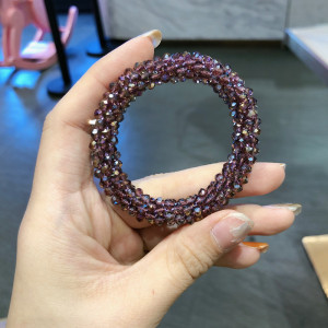 Sequin crystal color elastic hair band bracelet dual purpose hair accessories