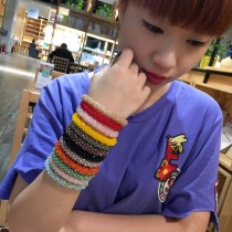 Sequin crystal color elastic hair band bracelet dual purpose hair accessories