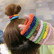 Sequin crystal color elastic hair band bracelet dual purpose hair accessories
