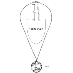 Family tree Life tree alloy necklace mother and 4 children