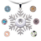 Christmas snowflakes  Necklace  52cm black  Line chain fit 20MM chunks snaps jewelry