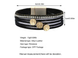 New PU Leather Multi stick diamond bracelet Life Tree Bohemian fashion girl Bracelet
