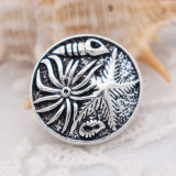 20MM Starfish snap Silver Plated  snaps jewelry